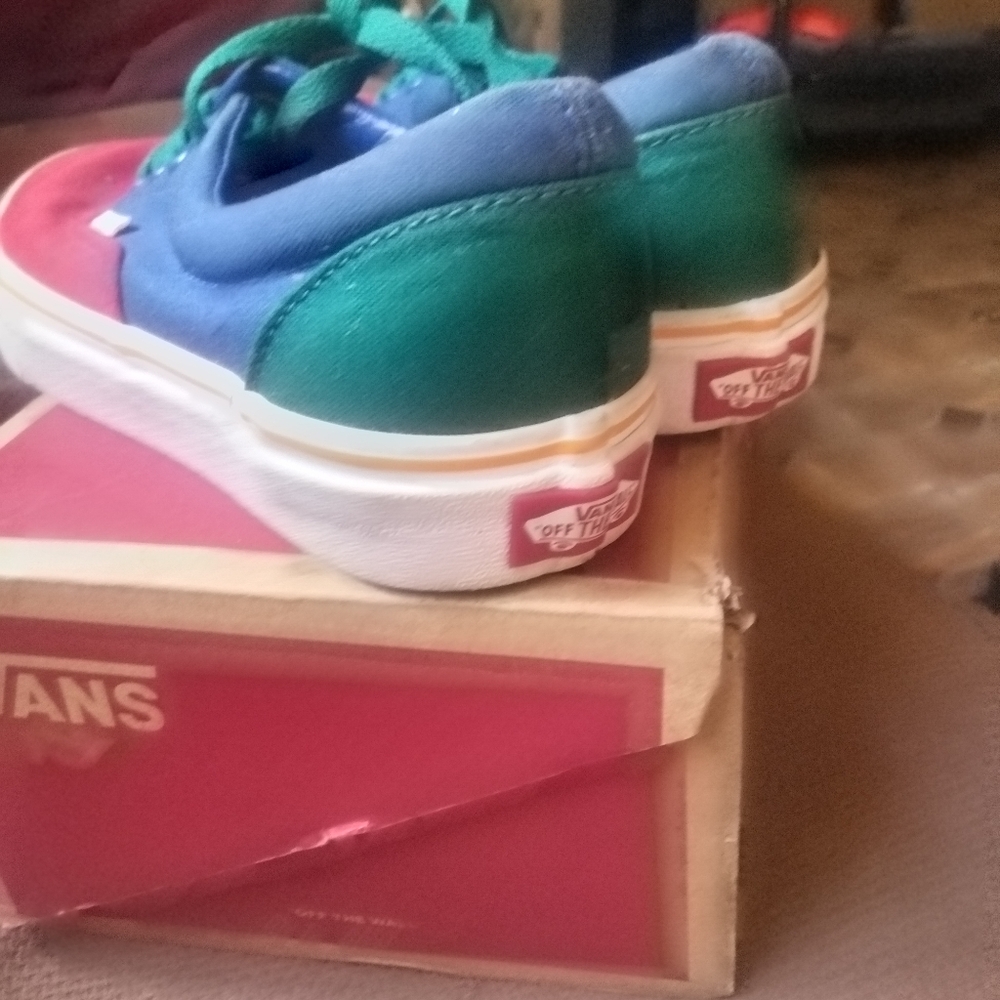 Vans Blue and Green Sneakers! Good Shape